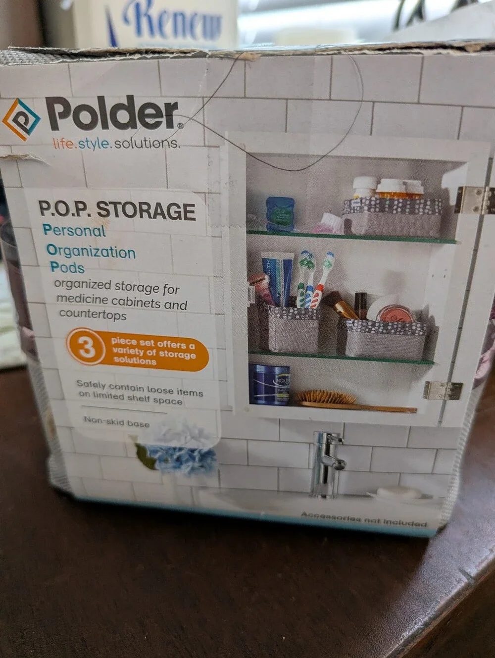 Polder 3 Nesting Storage Pods For Medicine Cabinet Or Countertops